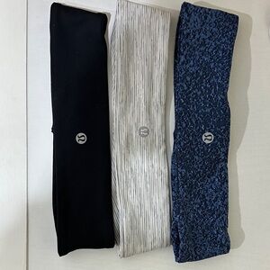 lululemon athletica Black, Gray, and Blue Headbands